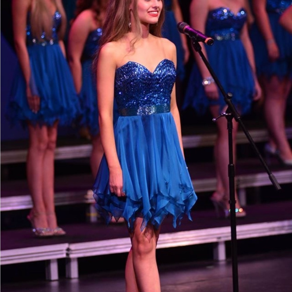 Sherri Hill Blue Cocktail Dress
